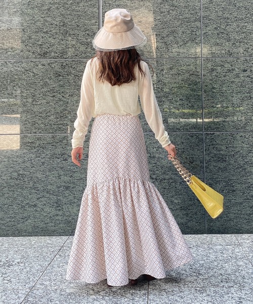 EIMY ISTOIRE（エイミーイストワール）の「ES horse patternギャザーマーメードスカート（スカート・レディース・ブラック/アイボリー/ベージュ・SMALL/MEDIUM）」の9枚目の写真