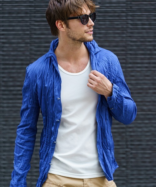 wjk(ダヴルジェイケイ)の「ms4847-4 hook shirt シャツ(シャツ/ブラウス・メンズ・ライトピンク/ブルー/ホワイト・S/XL/L/M)」の2枚目の写真