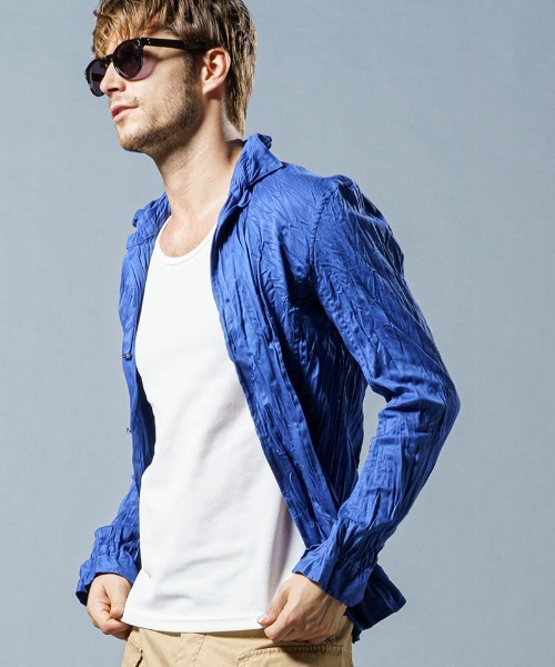 wjk(ダヴルジェイケイ)の「ms4847-4 hook shirt シャツ(シャツ/ブラウス・メンズ・ライトピンク/ブルー/ホワイト・S/XL/L/M)」の9枚目の写真