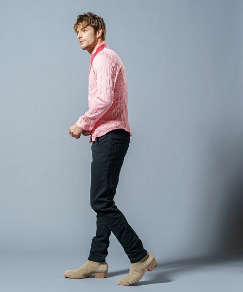 wjk(ダヴルジェイケイ)の「ms4847-4 hook shirt シャツ(シャツ/ブラウス・メンズ・ライトピンク/ブルー/ホワイト・S/XL/L/M)」の16枚目の写真