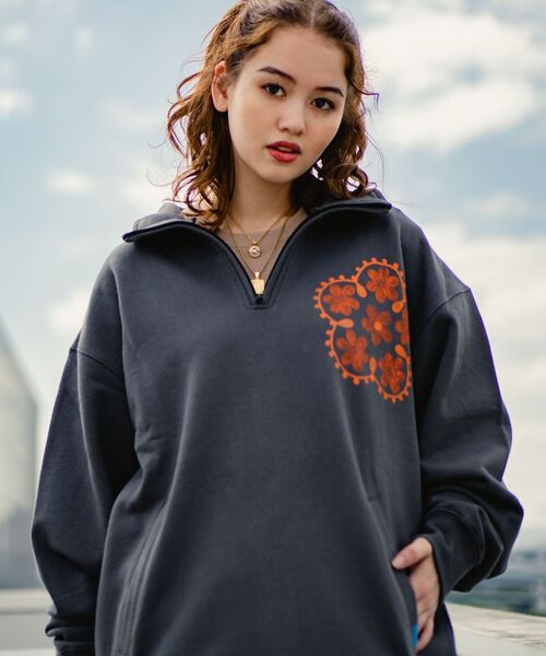 SHIPS（シップス）の「【WEB限定】SHIPS: ROOTS ビッグシルエット プリント ハーフジップ スウェット（スウェット）」 - WEAR