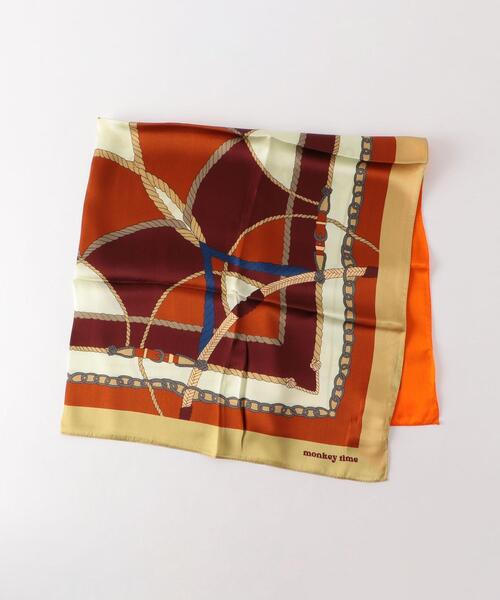 MONKEY TIME（モンキータイム）の「＜monkey time＞ SILK SWCG SCARF 85/スカーフ（マフラー・メンズ・ネイビー/ブラウン・FREE）」の3枚目の写真