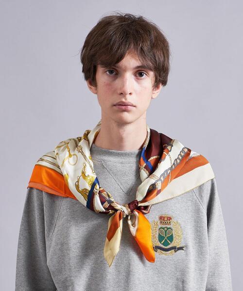 MONKEY TIME（モンキータイム）の「＜monkey time＞ SILK SWCG SCARF 85/スカーフ（マフラー・メンズ・ネイビー/ブラウン・FREE）」の4枚目の写真