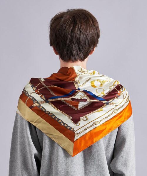 MONKEY TIME（モンキータイム）の「＜monkey time＞ SILK SWCG SCARF 85/スカーフ（マフラー・メンズ・ネイビー/ブラウン・FREE）」の5枚目の写真