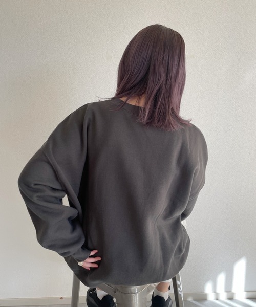 nemne store（ネンネストア）の「中華まんをたべる裏起毛プリントスウェット（スウェット・レディース・ブラック/オフホワイト/ブルー/ボルドー/オートミール/スミクロ・フリー）」の21枚目の写真