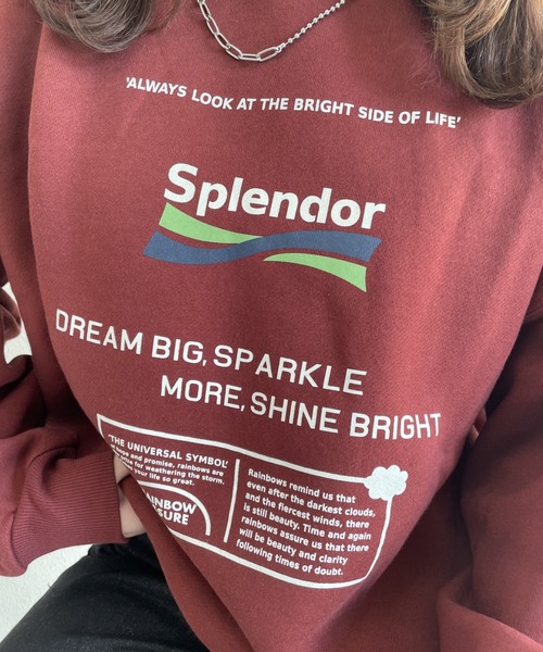 nemne store（ネンネストア）の「中華まんをたべる裏起毛プリントスウェット（スウェット・レディース・ブラック/オフホワイト/ブルー/ボルドー/オートミール/スミクロ・フリー）」の13枚目の写真