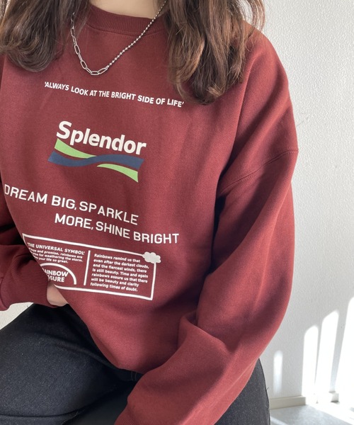 nemne store（ネンネストア）の「中華まんをたべる裏起毛プリントスウェット（スウェット・レディース・ブラック/オフホワイト/ブルー/ボルドー/オートミール/スミクロ・フリー）」の20枚目の写真