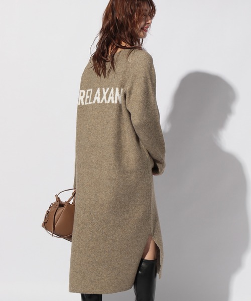 BAYFLOW（ベイフロー）の「ブークレロゴニットワンピ（ワンピース・レディース・イエロー/ブルー/モカ・FREE）」の2枚目の写真