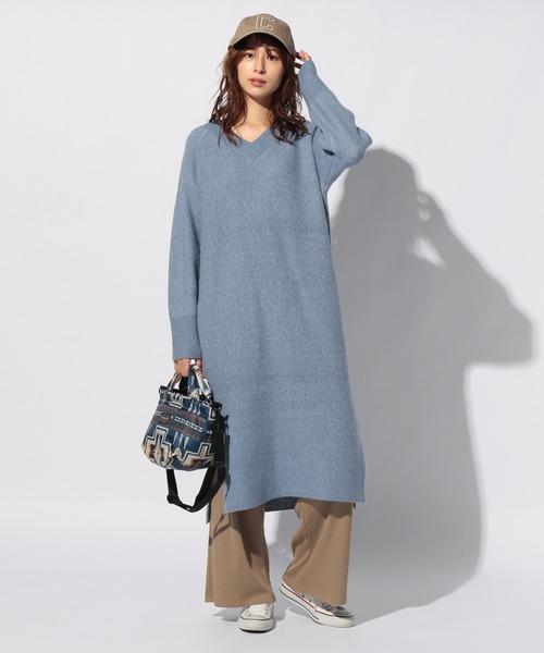 BAYFLOW（ベイフロー）の「ブークレロゴニットワンピ（ワンピース・レディース・イエロー/ブルー/モカ・FREE）」の17枚目の写真