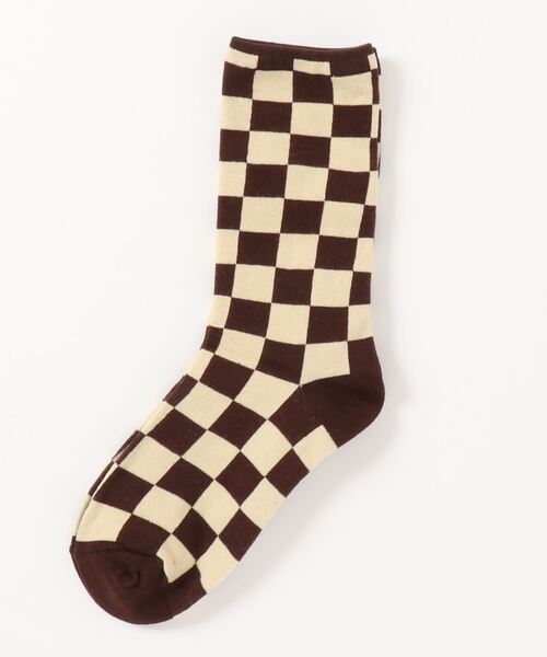 「kakko」（カッコ）の「レディース ブロックチェック クルーソックス靴下（ソックス/靴下・レディース・A/B/C/D/E/F・FREE）」の12枚目の写真