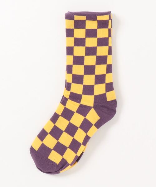 「kakko」（カッコ）の「レディース ブロックチェック クルーソックス靴下（ソックス/靴下・レディース・A/B/C/D/E/F・FREE）」の14枚目の写真