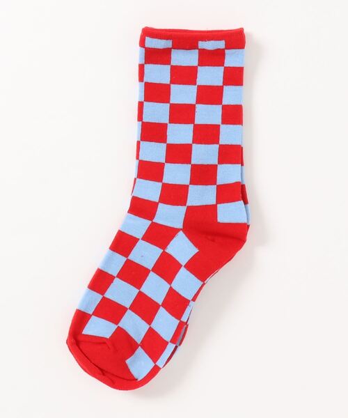「kakko」（カッコ）の「レディース ブロックチェック クルーソックス靴下（ソックス/靴下・レディース・A/B/C/D/E/F・FREE）」の15枚目の写真