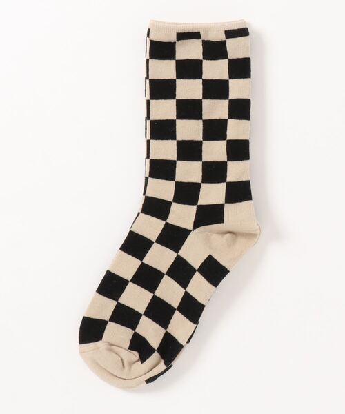 「kakko」（カッコ）の「レディース ブロックチェック クルーソックス靴下（ソックス/靴下・レディース・A/B/C/D/E/F・FREE）」の16枚目の写真
