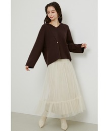 マーメイドチュールコンビデニムスカート