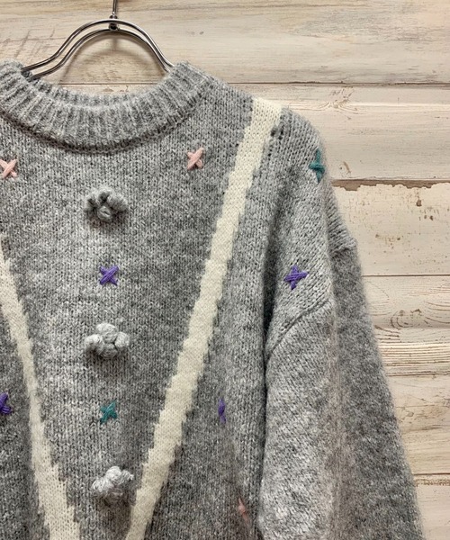 Jewelobe（ジュエローブ）の「刺繍×ジャガード杢ニットプルオーバー（ニット/セーター・レディース・アイボリー/ベージュ/杢グレー・FREE）」の18枚目の写真