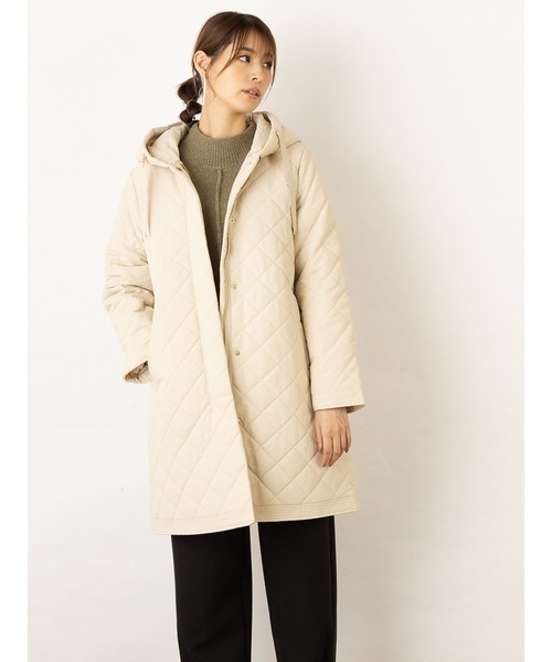 OandI（オーアンドアイ）の「キルティングフードハーフコート（その他アウター・レディース・ベージュ/ブラック/アイボリー・MEDIUM/LARGE）」の12枚目の写真