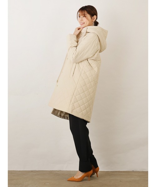 OandI（オーアンドアイ）の「キルティングフードハーフコート（その他アウター・レディース・ベージュ/ブラック/アイボリー・MEDIUM/LARGE）」の7枚目の写真