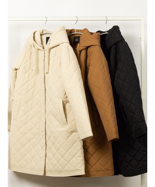 OandI（オーアンドアイ）の「キルティングフードハーフコート（その他アウター・レディース・ベージュ/ブラック/アイボリー・MEDIUM/LARGE）」の20枚目の写真