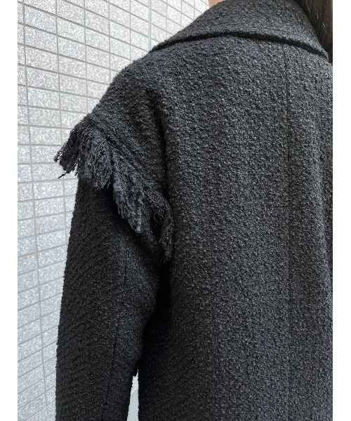 ENVYM(アンビー)の「フリンジロング CT(その他アウター・レディース・ブラック/チェック・FREE)」の17枚目の写真