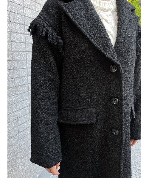 ENVYM(アンビー)の「フリンジロング CT(その他アウター・レディース・ブラック/チェック・FREE)」の15枚目の写真