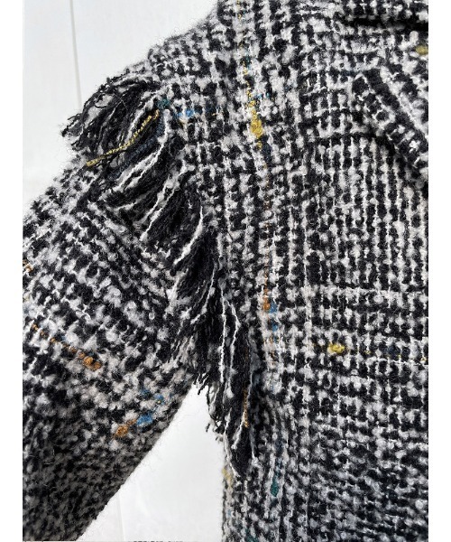 ENVYM(アンビー)の「フリンジロング CT(その他アウター・レディース・ブラック/チェック・FREE)」の13枚目の写真