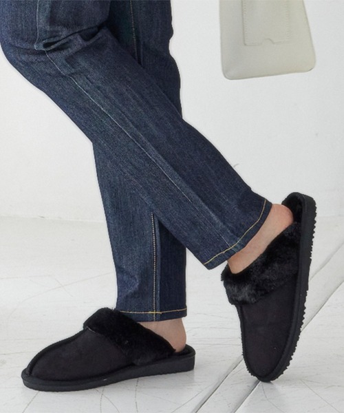 KOBE LETTUCE（コウベレタス）の「センターシームムートンファースリッパ[I2384]（その他シューズ・レディース・ベージュ/ブラウン系/ブラック/ブラウン・M/L/S/LL）」の2枚目の写真