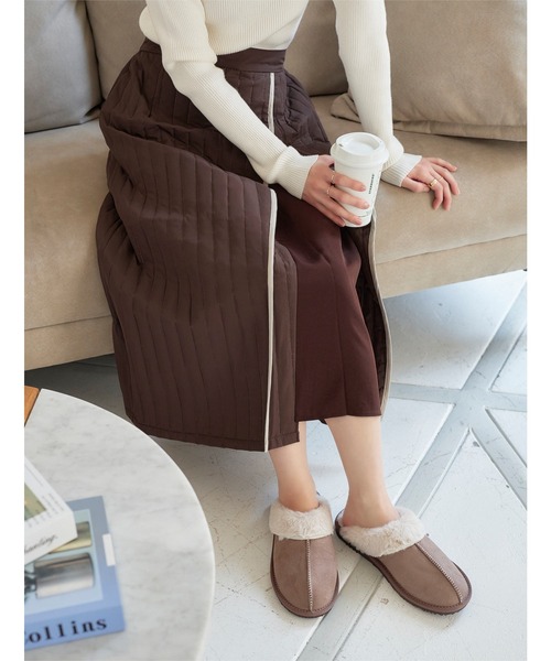 KOBE LETTUCE（コウベレタス）の「センターシームムートンファースリッパ[I2384]（その他シューズ・レディース・ベージュ/ブラウン系/ブラック/ブラウン・M/L/S/LL）」の11枚目の写真