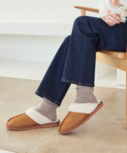 KOBE LETTUCE（コウベレタス）の「センターシームムートンファースリッパ[I2384]（その他シューズ・レディース・ベージュ/ブラウン系/ブラック/ブラウン・M/L/S/LL）」の10枚目の写真