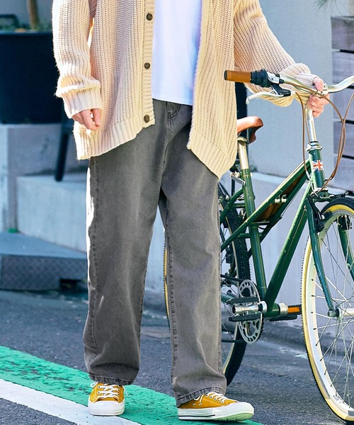 EMMA CLOTHES(エマクローズ)の「ルーズセミワイドストレートデニムパンツ EMMA CLOTHES(デニムパンツ・メンズ・ブラック/グレー/サックスブルー/インディゴブルー/ネイビー・S/M/L)」の3枚目の写真