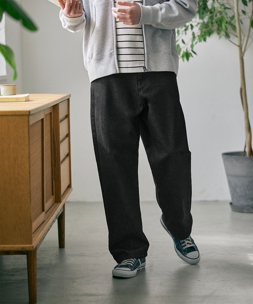 EMMA CLOTHES(エマクローズ)の「ルーズセミワイドストレートデニムパンツ EMMA CLOTHES(デニムパンツ・メンズ・ブラック/グレー/サックスブルー/インディゴブルー/ネイビー・S/M/L)」の13枚目の写真