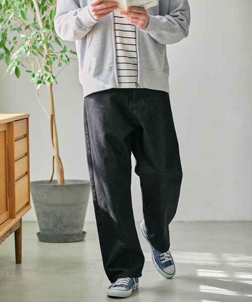 EMMA CLOTHES(エマクローズ)の「ルーズセミワイドストレートデニムパンツ EMMA CLOTHES(デニムパンツ・メンズ・ブラック/グレー/サックスブルー/インディゴブルー/ネイビー・S/M/L)」の15枚目の写真