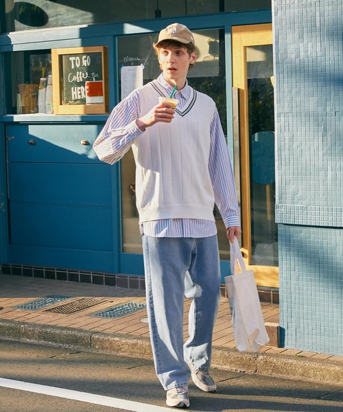 EMMA CLOTHES(エマクローズ)の「ルーズセミワイドストレートデニムパンツ EMMA CLOTHES(デニムパンツ・メンズ・ブラック/グレー/サックスブルー/インディゴブルー/ネイビー・S/M/L)」の6枚目の写真