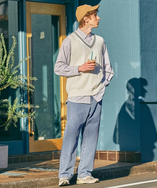 EMMA CLOTHES(エマクローズ)の「ルーズセミワイドストレートデニムパンツ EMMA CLOTHES(デニムパンツ・メンズ・ブラック/グレー/サックスブルー/インディゴブルー/ネイビー・S/M/L)」の8枚目の写真