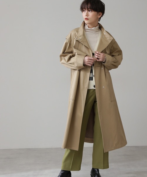 N.（N. Natural Beauty Basic）（エヌエヌナチュラルビューティーベーシック）の「◆２ＷＡＹスタンドネックコート（その他アウター・レディース・ベージュ/カーキ・MEDIUM）」の3枚目の写真