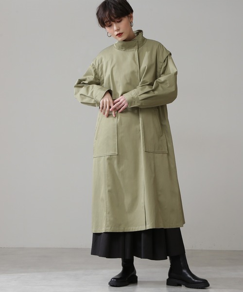 N.（N. Natural Beauty Basic）（エヌエヌナチュラルビューティーベーシック）の「◆２ＷＡＹスタンドネックコート（その他アウター・レディース・ベージュ/カーキ・MEDIUM）」の10枚目の写真