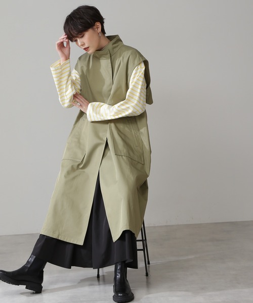 N.（N. Natural Beauty Basic）（エヌエヌナチュラルビューティーベーシック）の「◆２ＷＡＹスタンドネックコート（その他アウター・レディース・ベージュ/カーキ・MEDIUM）」の13枚目の写真