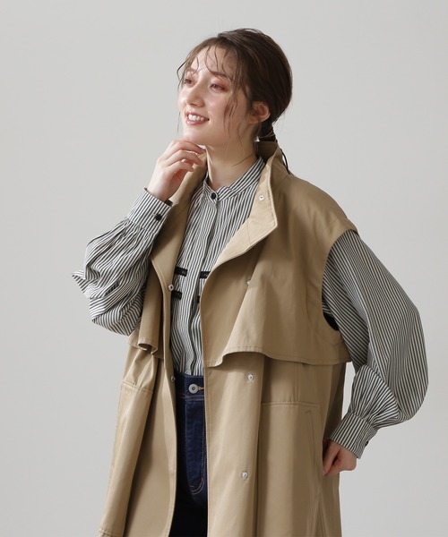 N.（N. Natural Beauty Basic）（エヌエヌナチュラルビューティーベーシック）の「◆２ＷＡＹスタンドネックコート（その他アウター・レディース・ベージュ/カーキ・MEDIUM）」の20枚目の写真