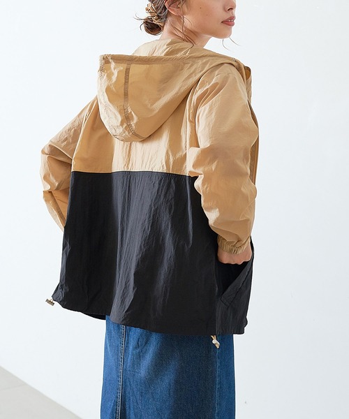 KANGOL EXTRA COMFORT(カンゴールエクストラコンフォート)の「【KANGOL EXTRA COMFORT(カンゴール エクストラコンフォート)】配色切替 ビッグシルエット ワイドマウンテンパーカー(マウンテンパーカー・レディース・ブラック/ベージュ/グレー/カーキ・LL/M/L)」の3枚目の写真