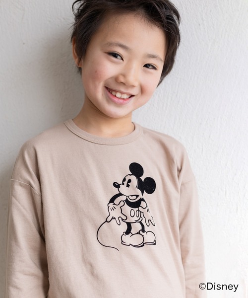 JAM & LINK（ジャムアンドリンク）の「【Disney】ミッキーマウス/プリントロンT（Tシャツ/カットソー・キッズ・グリーン系その他/ミント/ライトグレー/ダークブルー/カーキ/オレンジ系その他/ベージュ系その他/ブルー系その他/グレー系その他/ベージュ・100cm/110cm/120cm/130cm/80ｃｍ/90cm）」の4枚目の写真