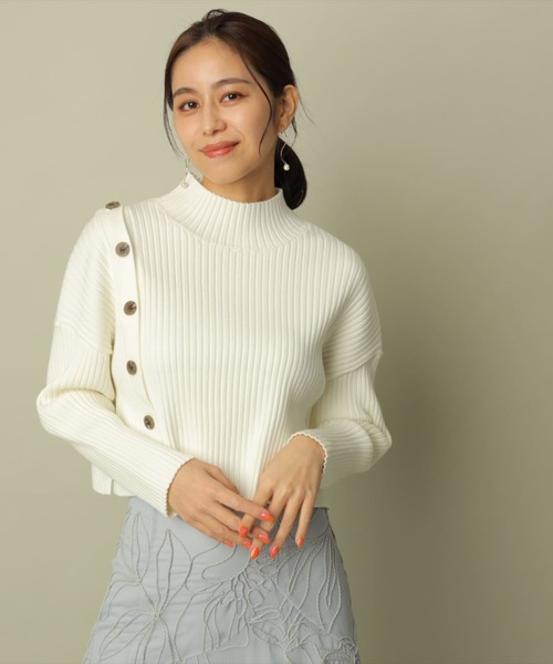 【Mystrada】ボーダービッグニット/ホワイト Mystrada（マイストラーダ）の「ブライトボートニット（ニット