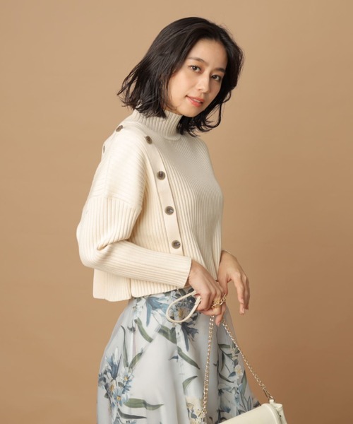 【Mystrada】ボーダービッグニット/ホワイト Mystrada（マイストラーダ）の「ブライトボートニット（ニット