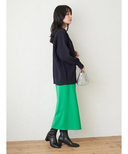 Green　Parks（グリーンパークス）の「かるい ケーブルニットプルオーバー＊（ニット/セーター・レディース・ベージュ/ネイビー/アイボリー/ライトカーキ・FREE）」の5枚目の写真