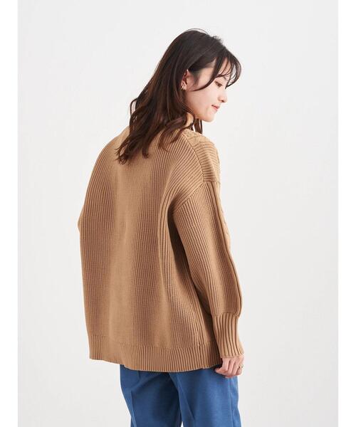 Green　Parks（グリーンパークス）の「かるい ケーブルニットプルオーバー＊（ニット/セーター・レディース・ベージュ/ネイビー/アイボリー/ライトカーキ・FREE）」の6枚目の写真