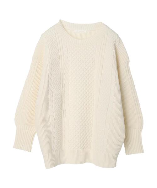 Green　Parks（グリーンパークス）の「かるい ケーブルニットプルオーバー＊（ニット/セーター・レディース・ベージュ/ネイビー/アイボリー/ライトカーキ・FREE）」の17枚目の写真