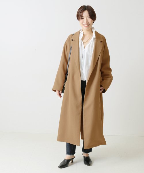 journal standard L'essage（ジャーナルスタンダードレサージュ）の「DULFニュアンスコート◆（その他アウター・レディース・ベージュ/ネイビー・FREE）」の3枚目の写真