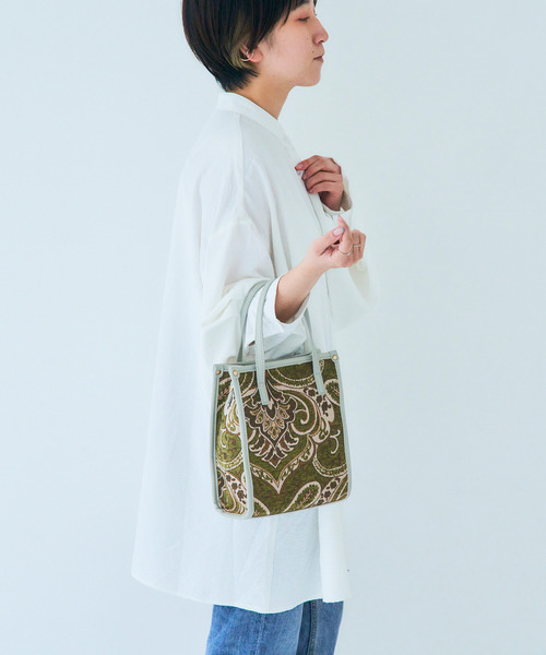 AT CREATION(アットクリエイション)の「<AT CREATION/アットクリエーション>パイピング2WAYショルダー/トートバッグ(ショルダーバッグ・レディース・ブラック/ベージュ/ライトグリーン・ONE SIZE)」の1枚目の写真