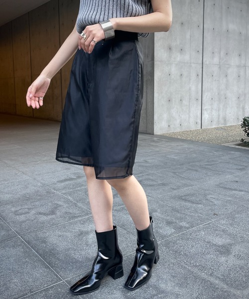 &g'aime（アンジェム）の「【＆g'aime】シアーレイヤードハーフパンツ（その他パンツ・レディース・ブラック/グレー・FREE）」の18枚目の写真