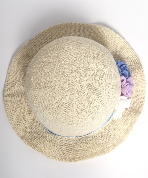 KP DECO（ケーピーデコ）の「シフォンお花付き帽子(S-L)（ハット・キッズ・サックスブルー/ピンク・SMALL/MEDIUM/LARGE）」の5枚目の写真