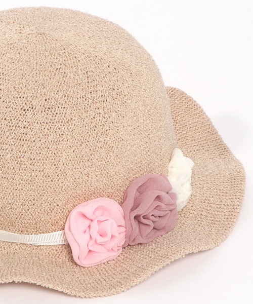 KP DECO（ケーピーデコ）の「シフォンお花付き帽子(S-L)（ハット・キッズ・サックスブルー/ピンク・SMALL/MEDIUM/LARGE）」の3枚目の写真