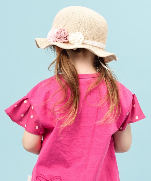 KP DECO（ケーピーデコ）の「シフォンお花付き帽子(S-L)（ハット・キッズ・サックスブルー/ピンク・SMALL/MEDIUM/LARGE）」の9枚目の写真
